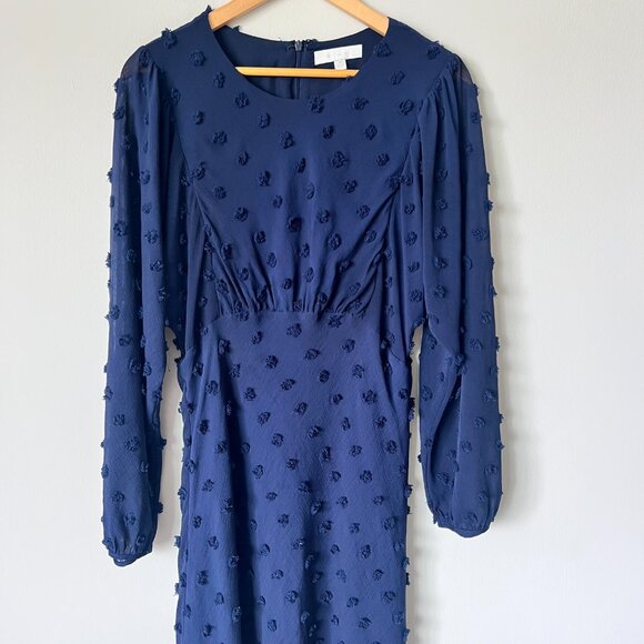 Anthropologie Eri + Ali Michaela Textured Dot Dress Size 8 - Picture 3 of 13